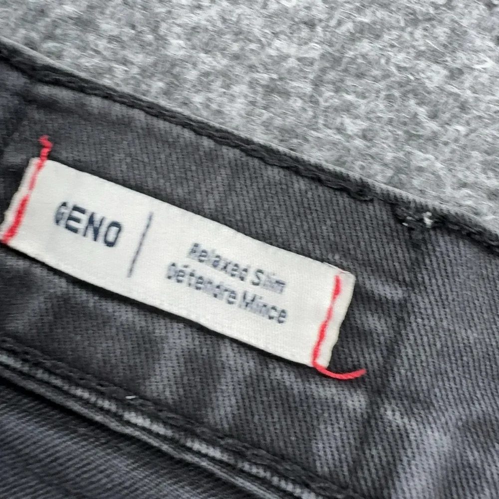 True Religion Geno Flap Relaxed Slim Jeans Mens 34x32 Black Distressed Denim